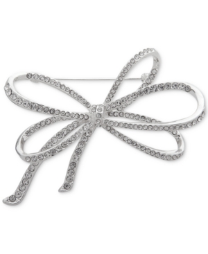 image of Anne Klein Pave Bow Pin, Created for Macy-s
