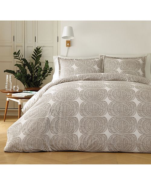 Mehilaispesa Metallic Taupe Cotton 3 Pc King Duvet Cover Set