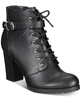 Style & Co Cayte Lace-Up Ankle Booties, Created for Macy's - Macy's