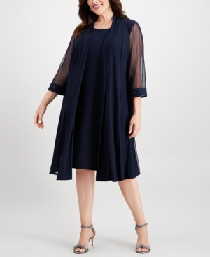R & M Richards Plus-Size Embellished Dress & Jacket Set