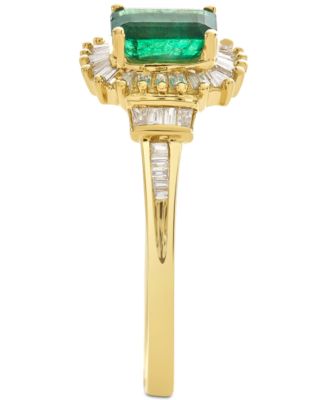 Emerald (3/4 ct. t.w.) & Diamond (1/3 ct. t.w.) Ring in 14k Gold
