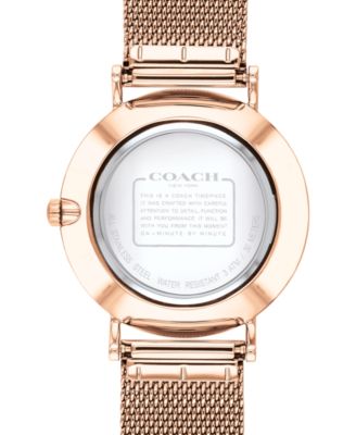 COACH Women's Perry Rose Gold-Tone Stainless Steel Mesh Bracelet Watch 36mm