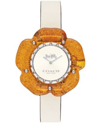 COACH - Women's Perry Chalk Leather Strap Watch 36mm