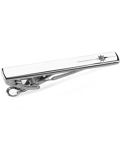 Geoffrey Beene Tie Clip, Polished Silver Boxed Set