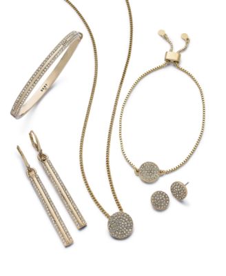 Dkny Crystal Pave Jewelry Collection In Rhodium
