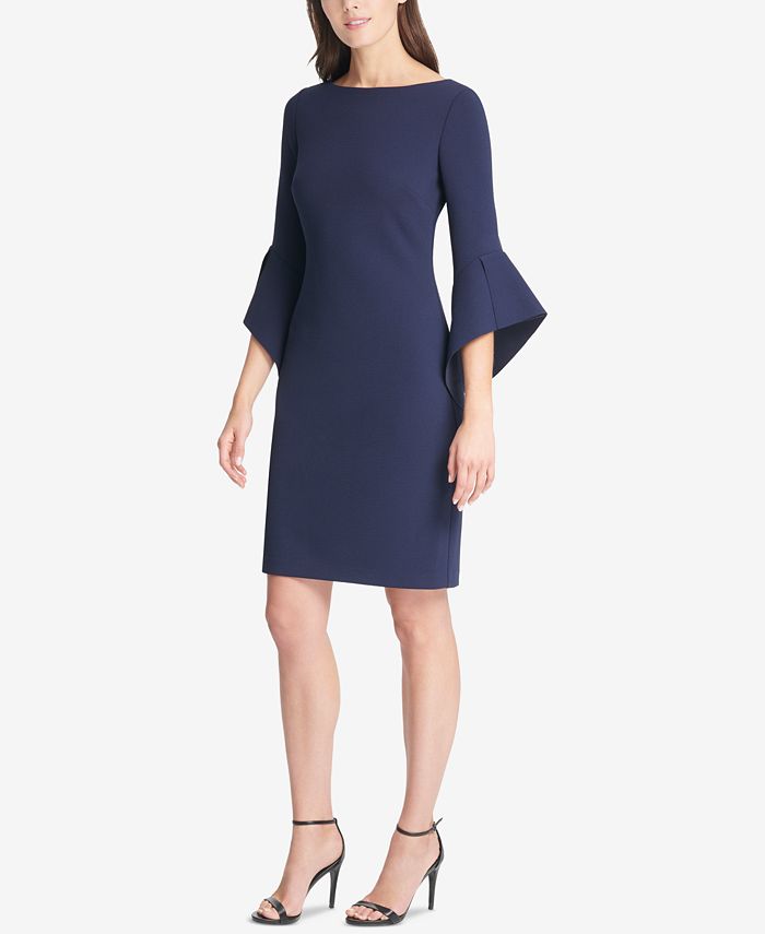 Vince Camuto Bell-Sleeve Sheath Dress - Macy's