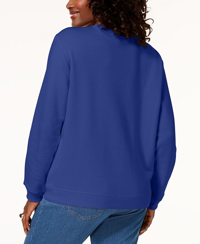 Karen Scott Petite Crew-Neck Sweatshirt, Created for Macy's - Macy's