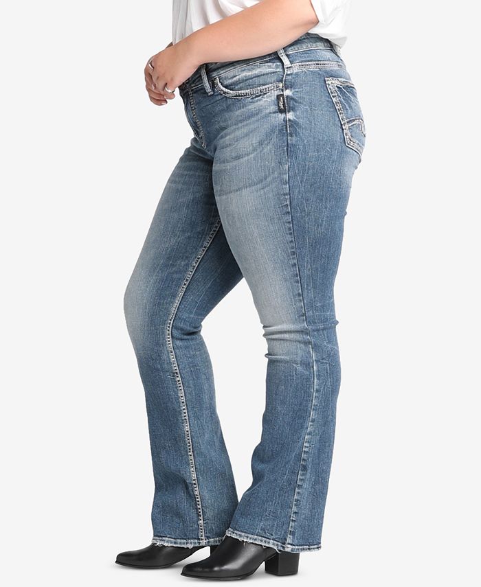 Silver Jeans Co. Plus Size Suki Distressted Curvy-Fit Slim Boot-Cut ...
