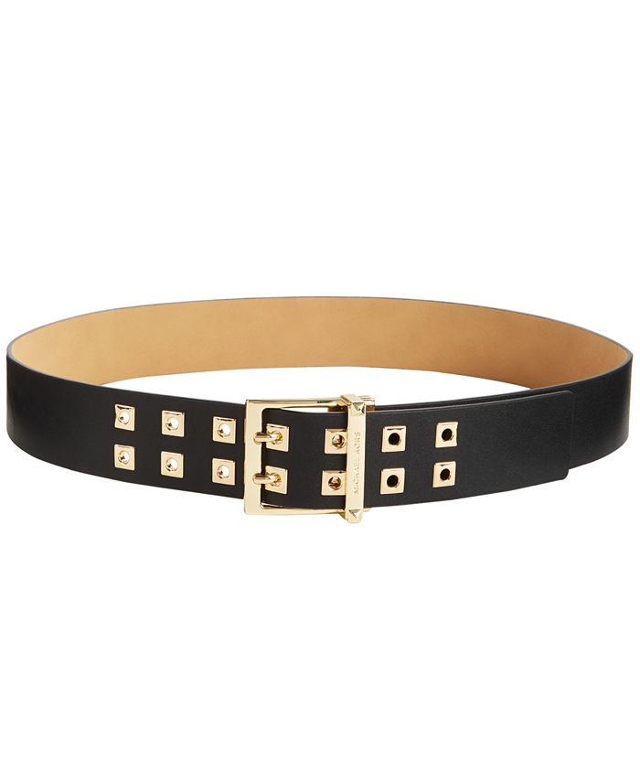 Michael Kors Square-Grommet Leather Belt - Macy's
