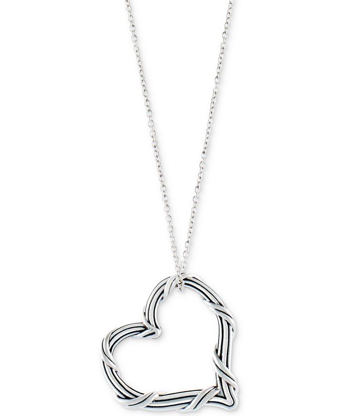 Peter Thomas Roth - Open Heart 20" Pendant Necklace in Sterling Silver