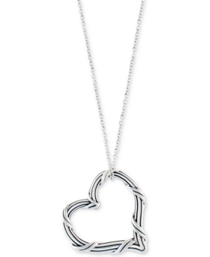 Peter Thomas Roth Open Heart 20" Pendant Necklace In Sterling Silver