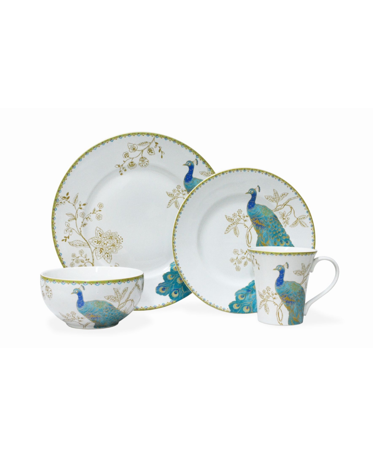 Peacock Garden 16 Pc Dinnerware Set