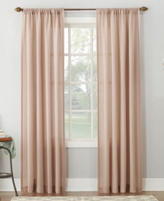 No. 918 Amalfi Linen Blend Textured Sheer Rod Pocket Curtain Panel Collection In Denim