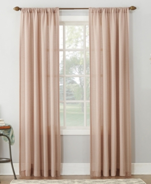 No. 918 Amalfi 54" X 95" Linen Blend Textured Sheer Curtain Panel In Blush