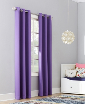 Sun Zero Riley Kids Bedroom Blackout Grommet Curtain Panel, 63" L X 40" W In Purple