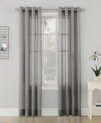 No. 918 Crushed Sheer Voile Grommet Top Curtain Collection In Eggshell