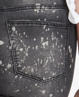 Rachel Roy Women's Fray Hem Skinny Fit Jeans - Black, Size 28, Distressed Hem Detail, Zipper Closure