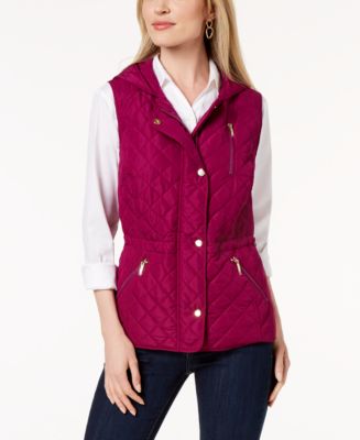 Charter Club Petite Quilted Hooded Vest, Created for Macy's - Macy's