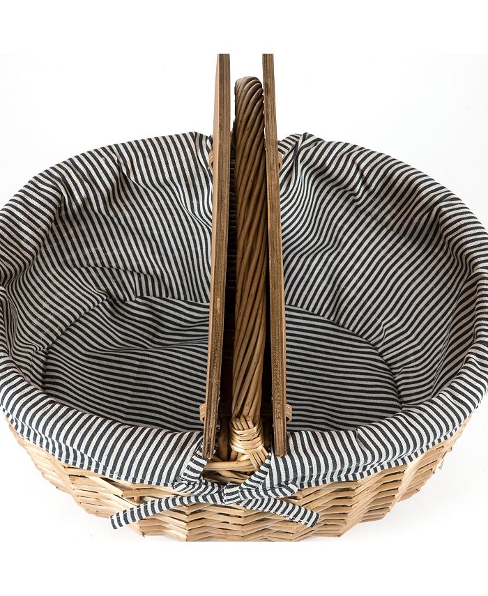 Picnic Time Country Navy & White Striped Picnic Basket Macy's