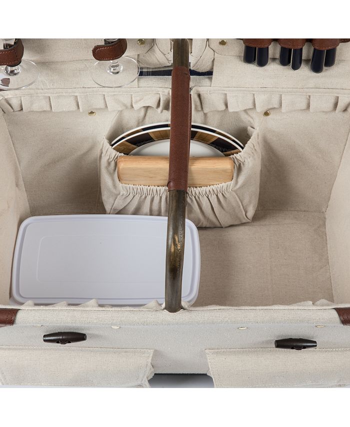 Picnic Time Pioneer PlaidAccented Tan Picnic Basket Macy's