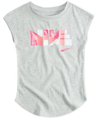 Nike - Little Girls Geometric Logo Graphic T-Shirt