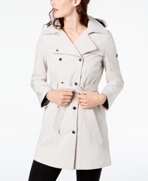 image of Calvin Klein Petite Double Breasted Belted Trench Coat, Created for Macy-s