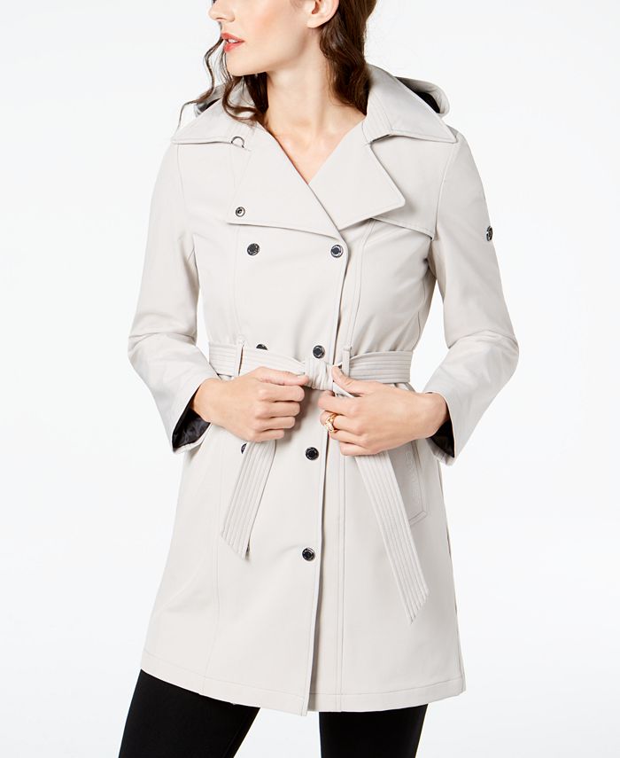 Calvin Klein Petite Hooded Belted Trench Coat & Reviews - Coats & Jackets -  Petites - Macy's