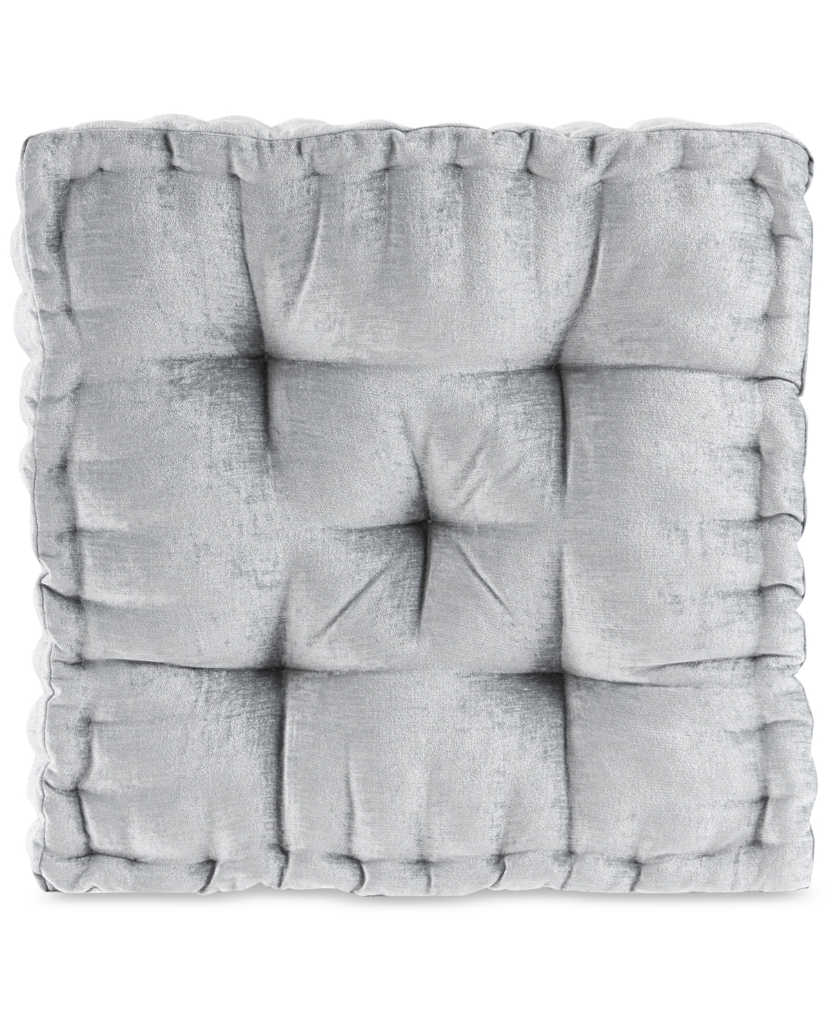 Intelligent Design Azza Chenille Decorative Floor Pillow, 20" X 20" In Gray