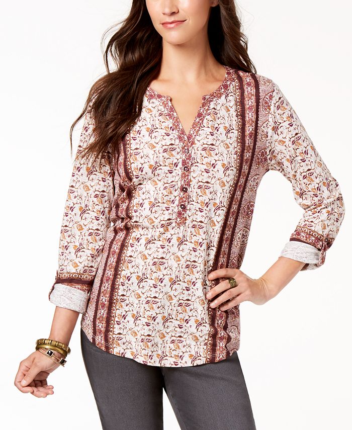 Style & Co Petite Printed Utility Top, Created for Macy's - Macy's