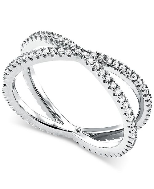 Michael Kors Women S Custom Kors Sterling Silver Pave Nesting Ring