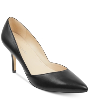Marc Fisher Women's Tuscany Slip On Stiletto Dress Pumps In Black Leather