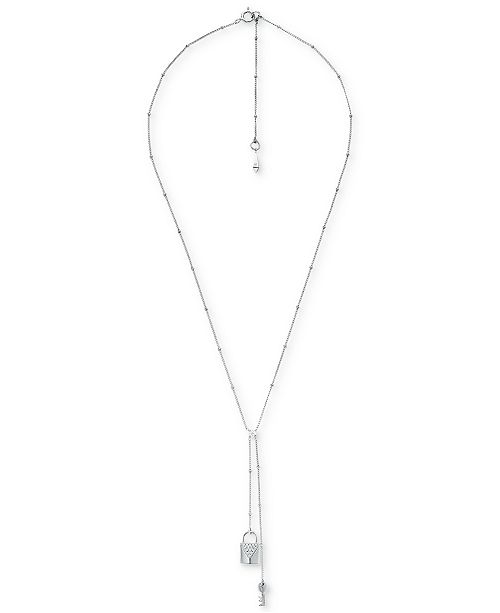 Michael Kors Women's Mercer Link Sterling Silver Lariat Necklace ...