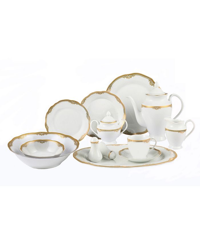 undefined | Lorren Home Trends Catherine 57-Pc. Dinnerware Set, Service for 8