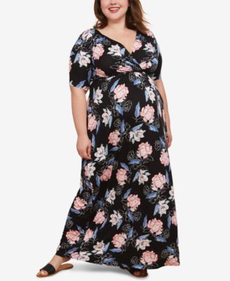 Motherhood Maternity Plus Size Printed Maxi Dress