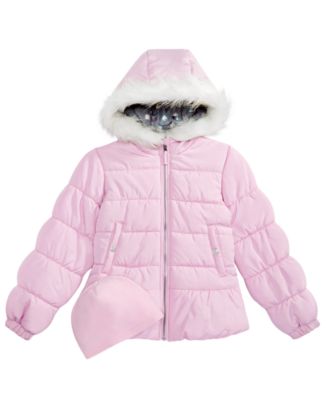 Weathertamer - Big Girls Quilted Puffer Jacket & Matching Hat