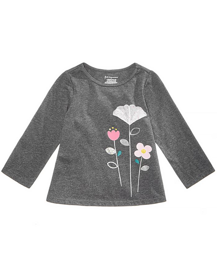 First Impressions Baby Girls Tulle Flower Graphic Shirt, Created for ...