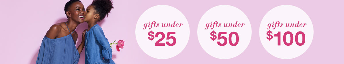 Gifts under $25, gifts under $50, gifts under $100