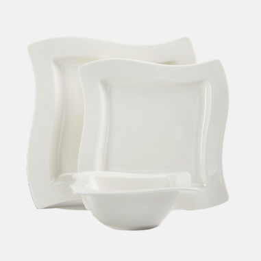 Casafina Modern Ceramic Utensil Holder Crock, Stoneware, Cream or