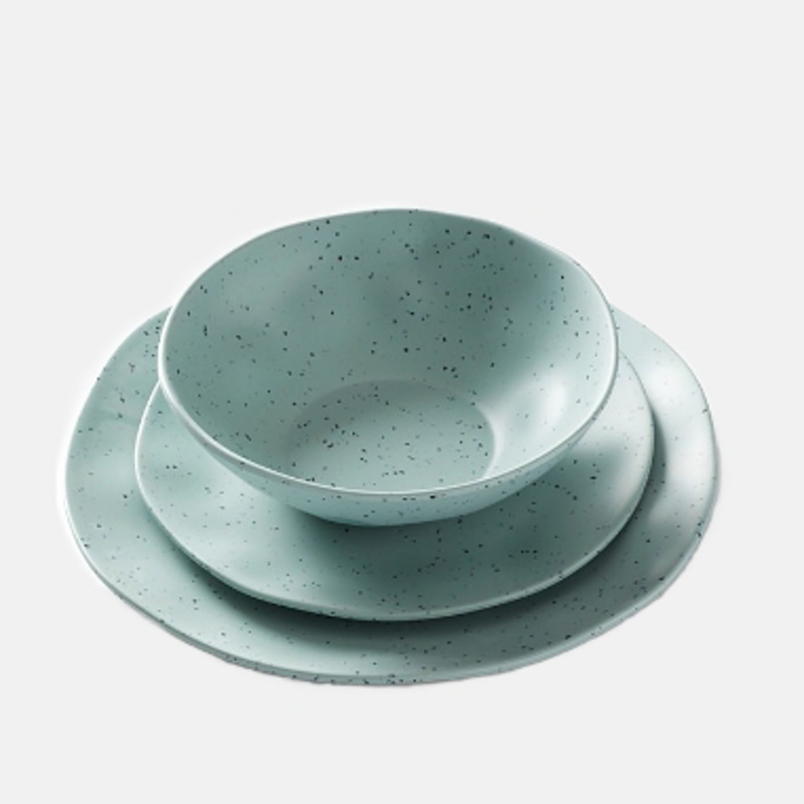 Surf Ballet (Turquoise & Platinum) Flat Cup & Saucer Set by