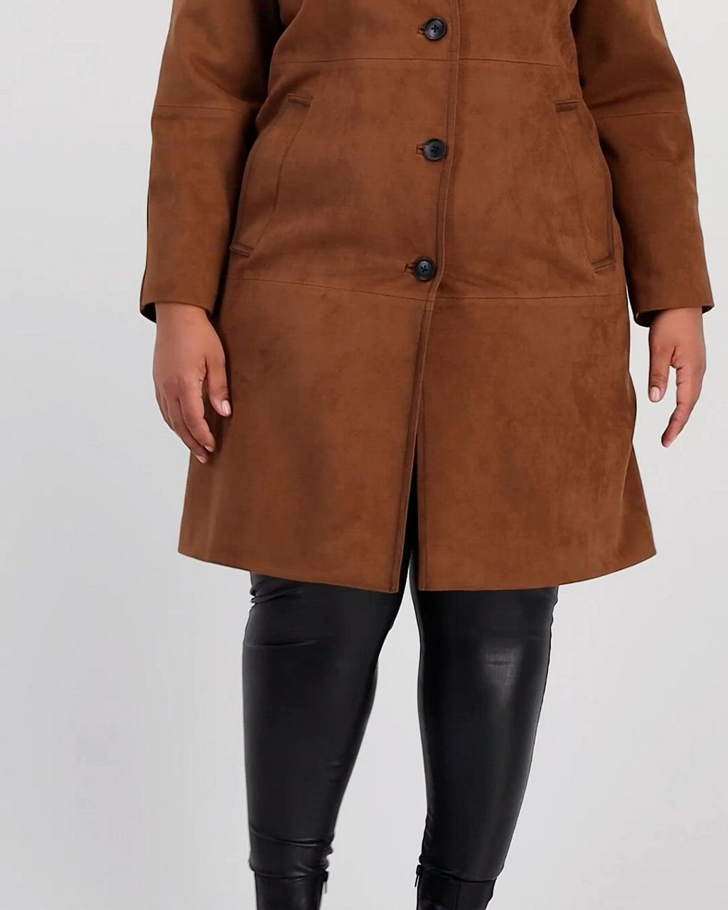 BCBGMAXAZRIA Plus Size Button-Front Faux-Suede Jacket - Macy's