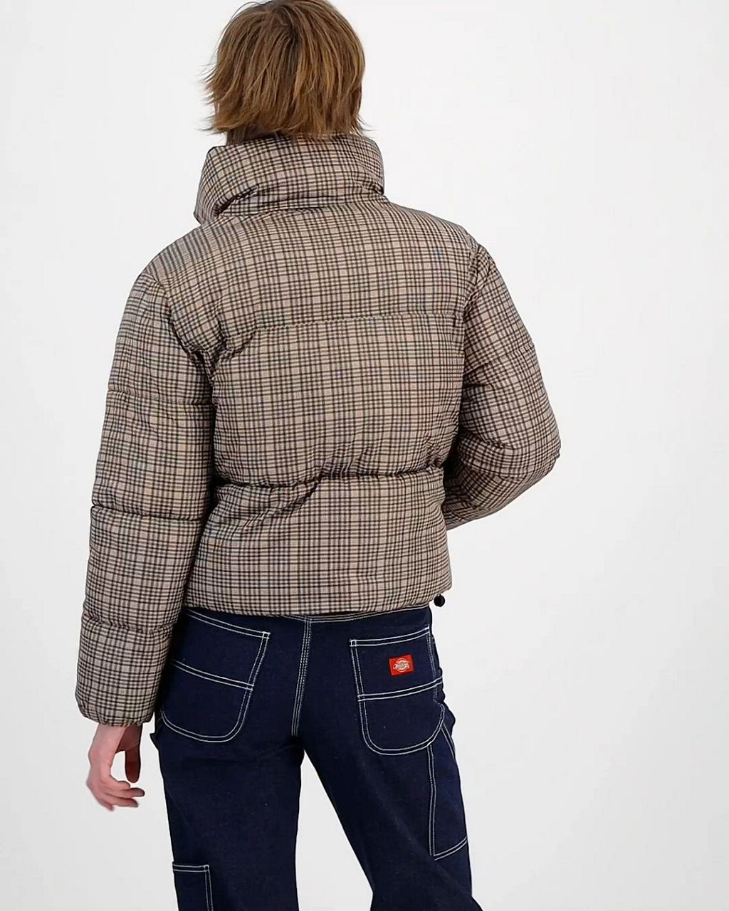 Sebby Women's Plaid Zip-Front Puffer Coat - Macy's