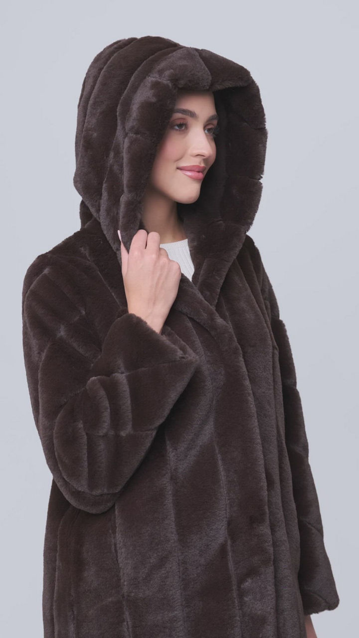 Jones New York Women's Hooded Faux-Fur Coat - Macy's