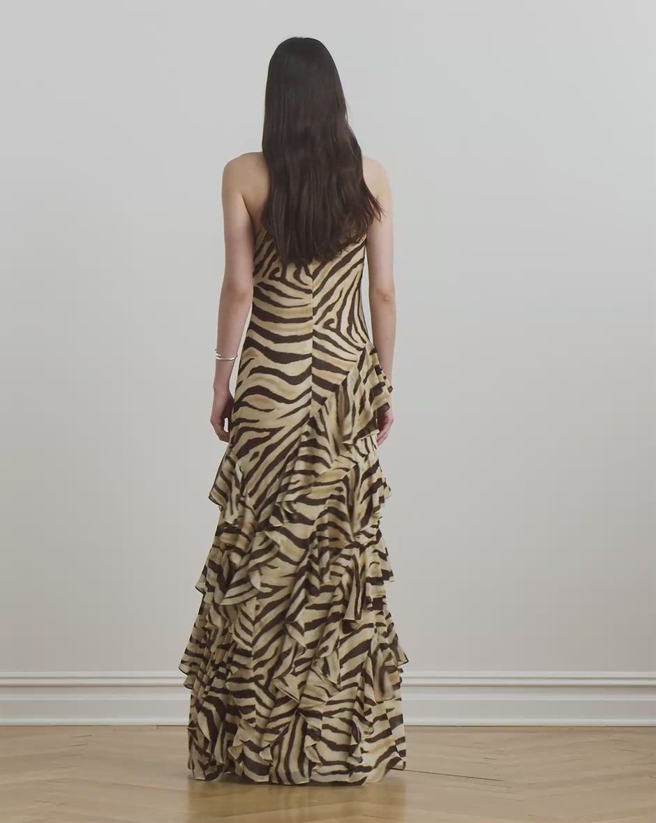 Lauren Ralph Lauren Women's Zebra-Print Ruffle-Trim
