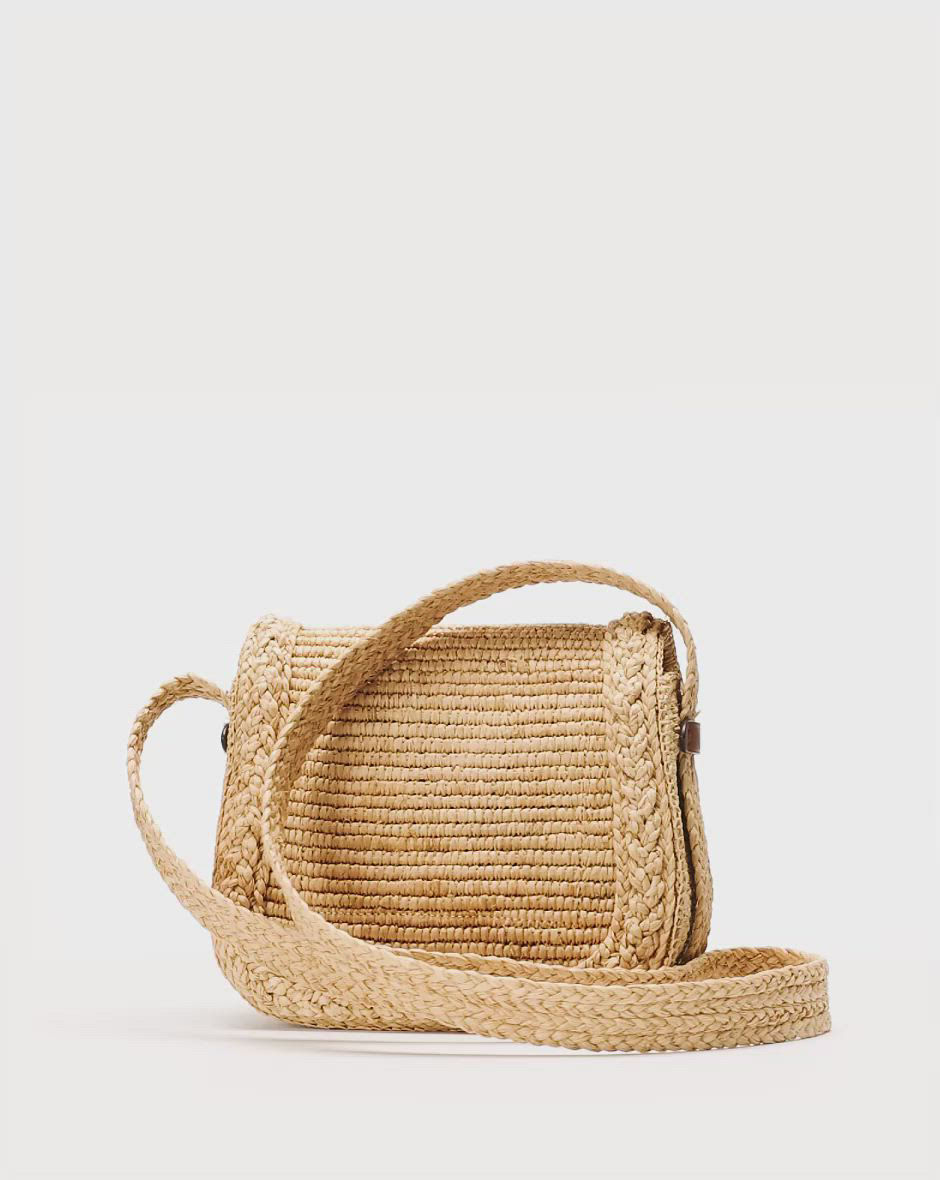 Lauren Ralph Lauren Raffia Small Colbie Messenger Crossbody