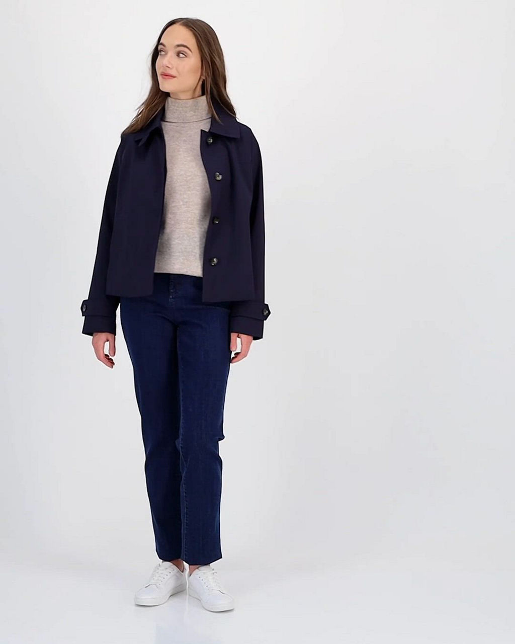 London Fog Women's Short Single-Breasted Trench Coat, Exclusively