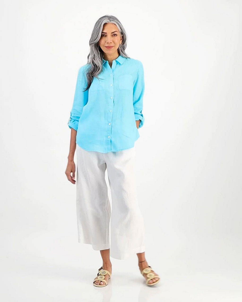 Charter Club Women's 100% Linen Shirt, Created for Macy's