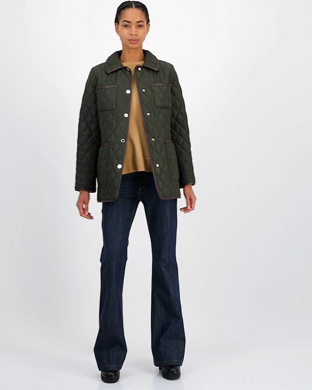 Women's Faux-Leather-Trim Quilted Coat, Exclusively at Macy's - Macy's