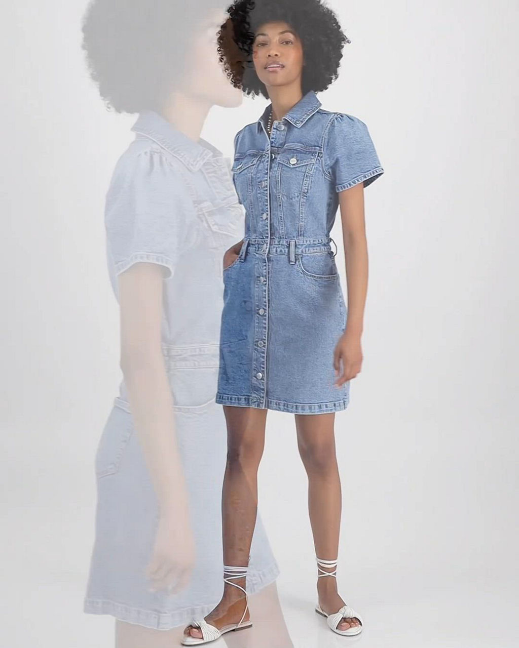 on 34th denim dress On 34th Women's Denim Sweetheart-Neck Midi Dress - Blue