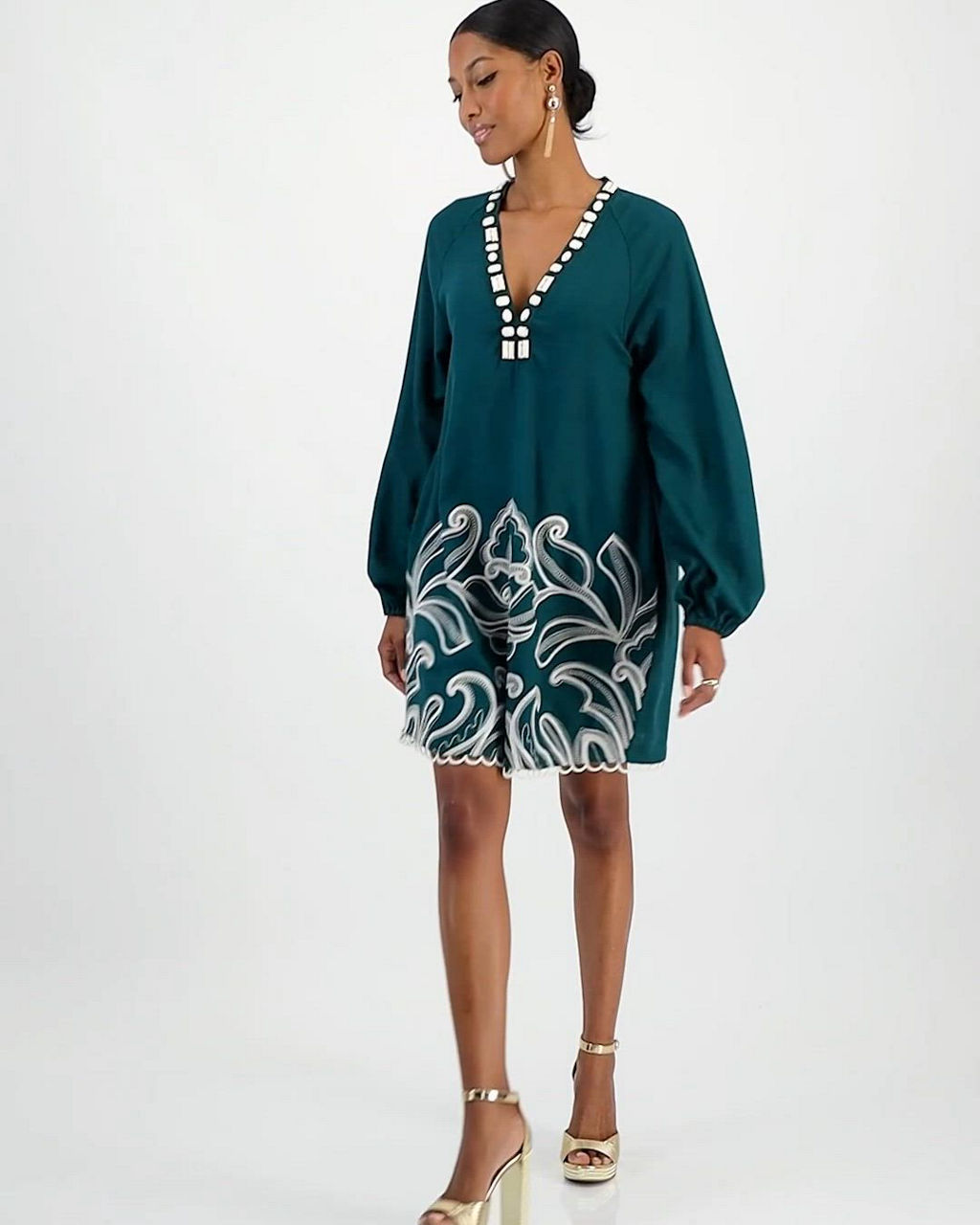 Women's Embroidered A-Line Dress, Macy's Exclusive - On 34th