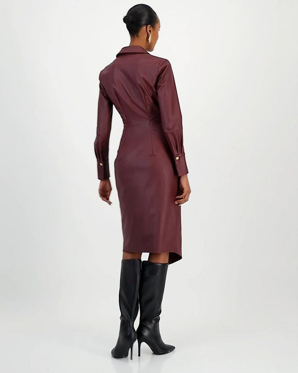 burgundy vegan leather dress Veronica Faux Leather Dress- Burgundy – Hazel Lane Boutique